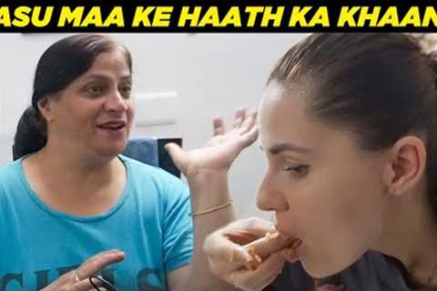 Eating Mother's Home Cooked Indian Food