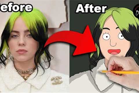 anniversary gift idea for wife | portrait to cartoon billie eilish