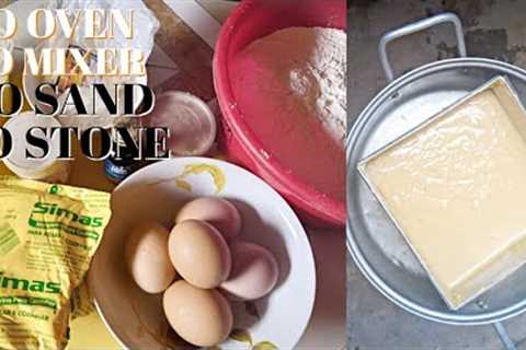 BAKING CAKE WITH NO OVEN|NO MIXER:HOW TO MIX  CAKE WITH HAND