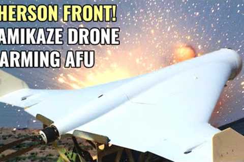 Russian kamikaze drone in action to warming Kherson