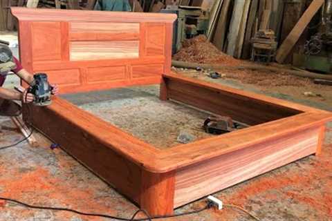 Design Perfect Prince's Bed With Monolithic Red Hardwood || Extremely Wonderful WoodWorking Machines