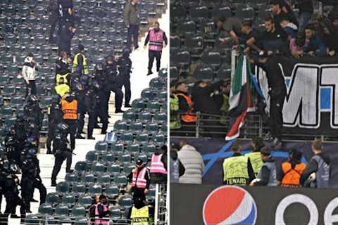 FIGHT AFTER FINAL WHISTLE | Marseille Fans Clash with Security and Frankfurt Fans