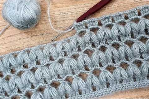 Super crochet easy fluffy knitting pattern &amp; Tığ işi örgü