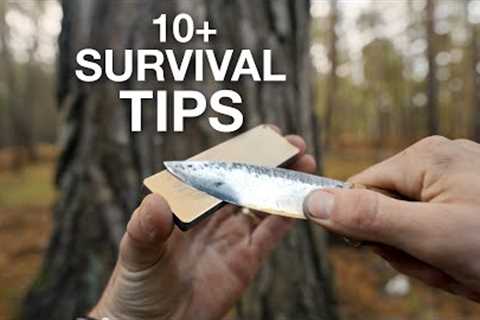 10+ Bushcraft Tips &amp; Survival Skills | Knife | Fishing | Food