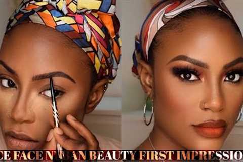 FULL GLAM MAKEUP TUTORIAL WITH NEW MAKEUP || FIRST IMPRESSIONS NIGERIAN BEAUTY BRAND NUBAN BEAUTY
