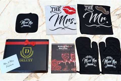 Anniversary Gift Ideas For Couples - Apron Set, Oven Mitts and Cookbook