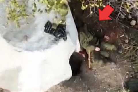 Ukrainian drone drops bombs on Russian positions