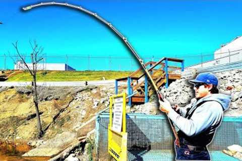 Bank Fishing For Catfish and Striped Bass At MASSIVE Steam Plant!
