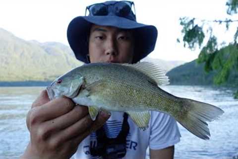 Cultus Lake SMALLMOUTH BASS Fishing on SHORE! (Ultralight gear)