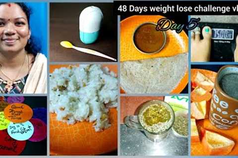 👋48 Days weight lose challenge vlog ☺️ Day 5 millet dosa batter and best green tea 🍵