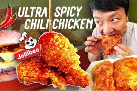 Jollibee ULTRA SPICY Chili Chicken &amp; Burger King SPICY BURGER | Singapore Fast Food Tour