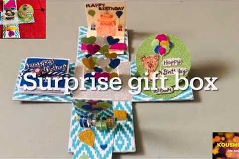 Surprise gift box for birthday/ DIY Greeting Card for Birthday / How to make explosion box /Gift box