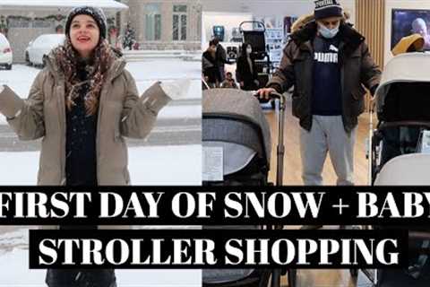 First Day of Snow+ Baby Stroller Shopping