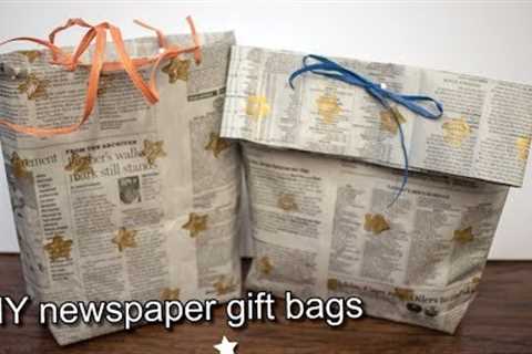 How to make a Newspaper Gift Bag || Duckinyellow