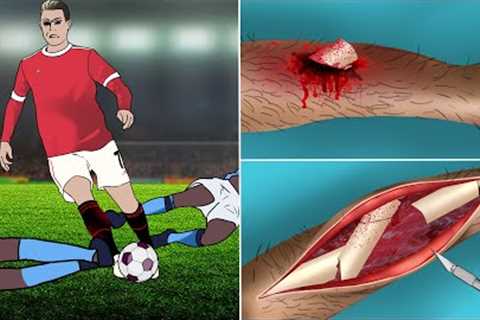 ASMR Surgery Trauma Leg Soccer Give Cristiano Ronaldo - Animation Surgery