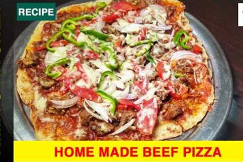 No Oven No Chicken Beef Pizza With Pizza Sauce Recipe 🍕💯| pizza 🍕|Tawa Pizza without Oven 👆🧀