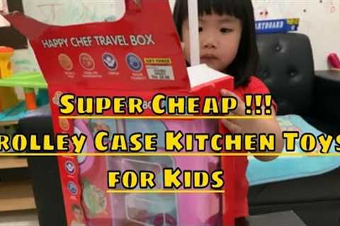 Trolley Case Kitchen Toys   Happy Chef Travel Box Unboxing   Kids Pretend Cooking