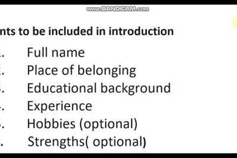 Sequence of Interview/ What should be include in an interview?