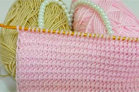Super👌🏻💯Very Easy Tunisian Crochet Baby Blanket For Beginners Knitting Pattern/Kolay Tunus işi..