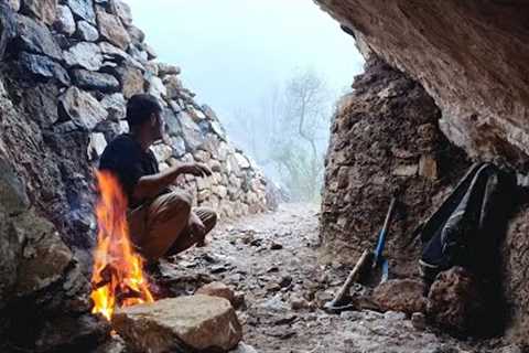 I Built a Cave That Will Stand for a Thousand Years in 15 Days - Making a Cave With Fire, DIY, ASMR