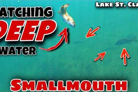 Lake St. Clair Smallmouth Bass Fishing DEEP Water!! | August 17, 2022