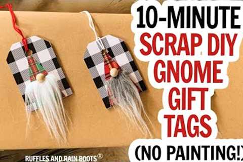 Gnome Gift Tags / Wood Gift Tag Idea / Faux Fur Scrap Idea / DIY Christmas Gift Tag / Gnome DIY