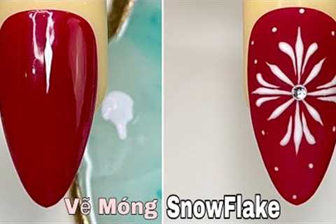Easy SnowFlake 3 Nail Art For Beginner 💖Vẽ Móng💅 New Nails Design 💝 New Nails