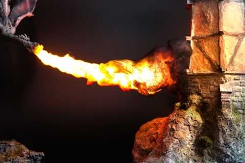 REAL FIRE?!  Dragon burns up medieval lighthouse! - Talmberg Castle Expansion