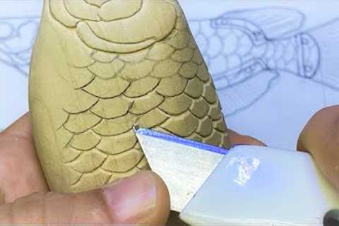 Carving an Arowana Out of Tupelo Wood | Fun Facts + Meticulous Bait Making