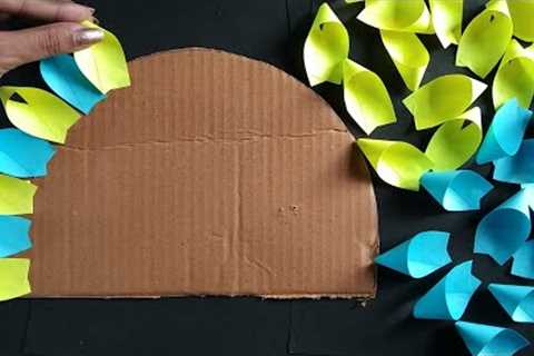 Unique wall hanging ideas.best out of waste cardboard.#craft #viral #wallhanging #bestoutofwaste#diy