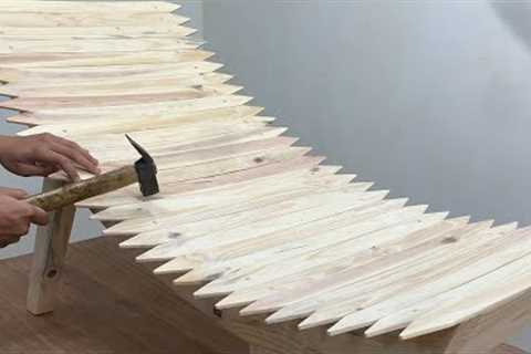 Extremely Interesting Unique Woodworking Ideas From Wooden Strips // Great Relaxing Chair Design