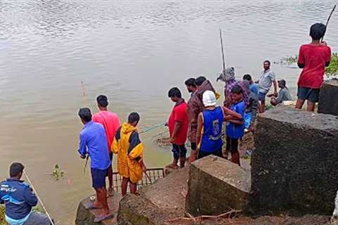 ⛈️🎣SMALL BOYS FISHING in HEAVY RAIN | RAIN FISHING | #fishingvideo
