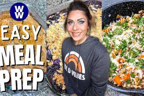 EASY WW MEAL PREP FOR WEIGHT LOSS - BLUEBERRY BAKED OATMEAL - MAPLE BLONDIES &amp; A SKILLET LUNCH!