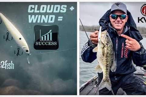 Jerkbait Bass Fishing with KVD | Wind and Overcast Tips