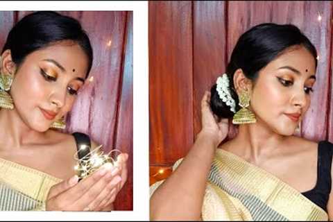 GLOWY TRADITIONAL INDIAN MAKEUP TUTORIAL | Easy &amp; Simple | ShineScapes