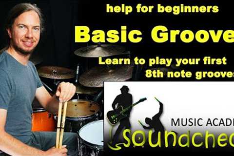 Basic 8th note grooves for the drumset - learn to play these in a lot of songs!