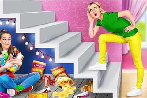 HOW TO SNEAK FOOD INTO SECRET ROOM | Genius Ideas And Crafts For Sneaking In Snacks By 123GO! SCHOOL
