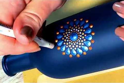 Simple Mandala Art tutorial for Beginners | Easy Dot Art using Metallic paint