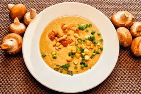 Homemade mushroom and chicken soup easy and healthy mushroom cream soup without chemicals
