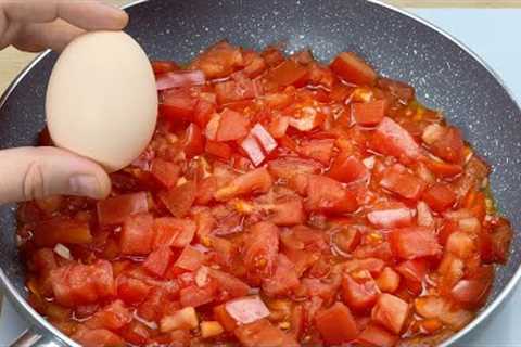 💛 How to make omelette | I have never eaten such delicious eggs with tomatoes! breakfast in 5 min