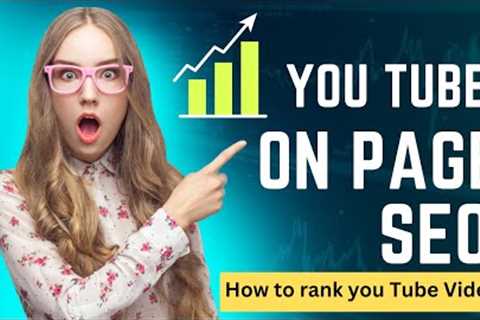 On Page SEO | YouTube video SEO |YouTube SEO | How To Rank YouTube Videos |YouTube SEO tips By Vidiq