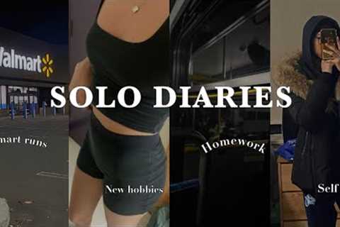 SOLO DIARIES ep. 1: Finding new hobbies, Walmart runs, Self care, Homework ...