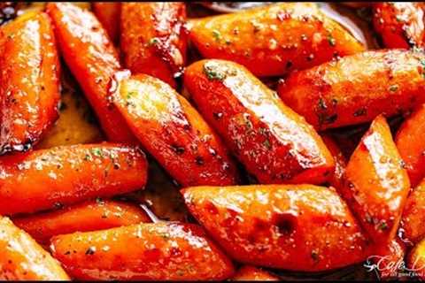 HONEY GARLIC BUTTER ROASTED CARROTS