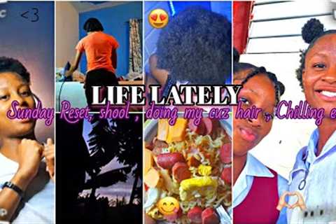 LIFE LATELY🧍‍♀️: sunday Reset, school , doing hair, chilling etc || ep 1