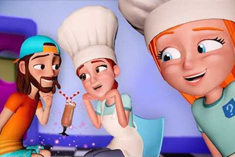 Chef Adley's MYSTERY CAFE Love Story!!  Adley is the Boss, Niko makes Food, a new Family 3D Cartoon