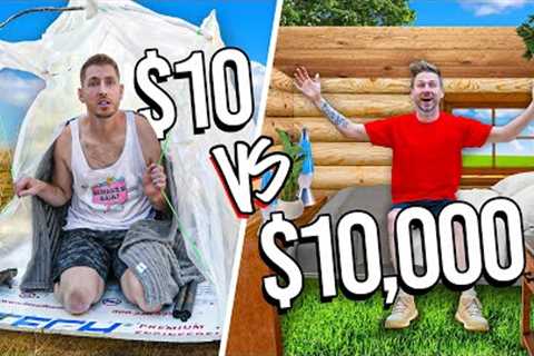 $10 vs $10,000 OVERNIGHT SURVIVAL CHALLENGE