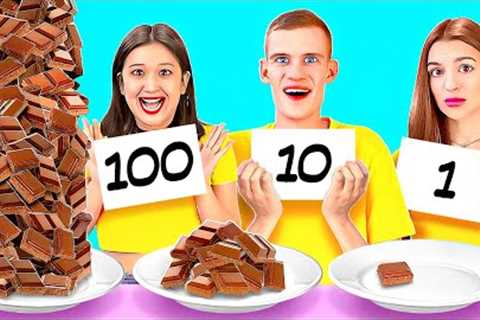 100 LAYERS OF FOOD CHALLENGE || Awesome Food Sneaking Ideas By 123 GO! LIVE
