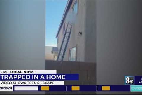 New video released shows North Las Vegas teen using ladder to re-enter her home, neighbors describe