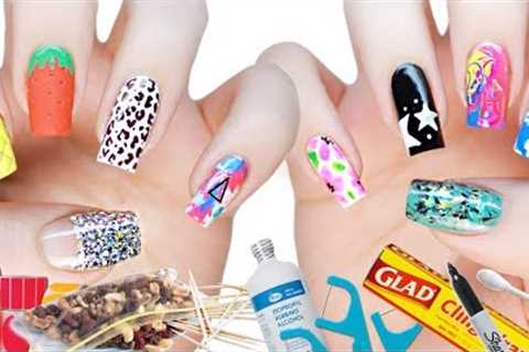 10 DIY Nail Art Designs Using HOUSEHOLD ITEMS! | The Ultimate Guide #3