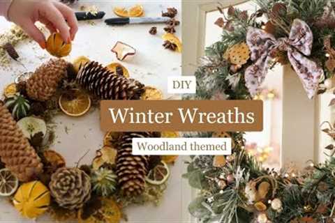 DIY woodland-themed Winter wreath &amp; make a natural mini wreath using cardboard!